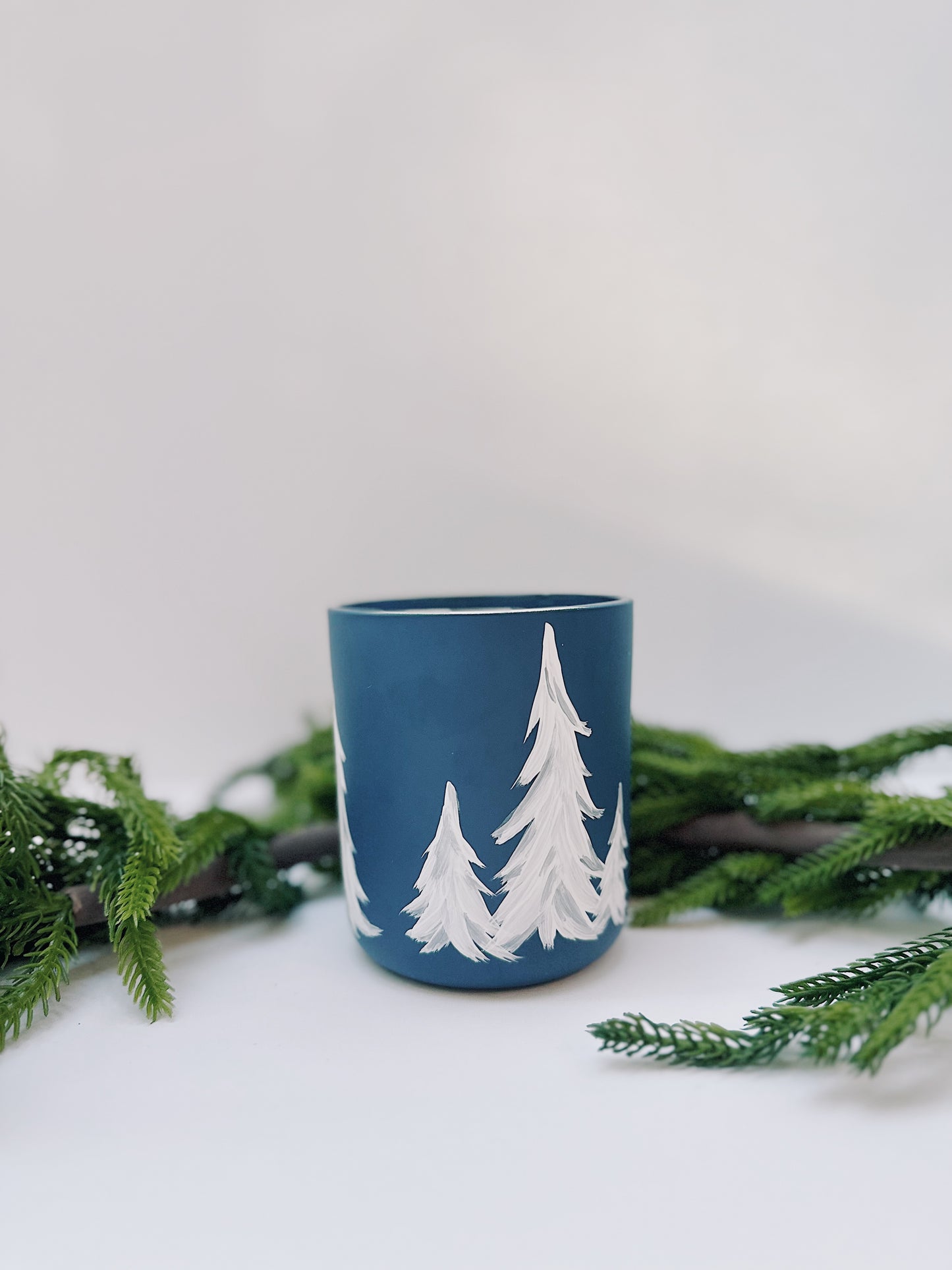 Hand painted vessel - Cedar, Fir, Moss, Lemon Peel