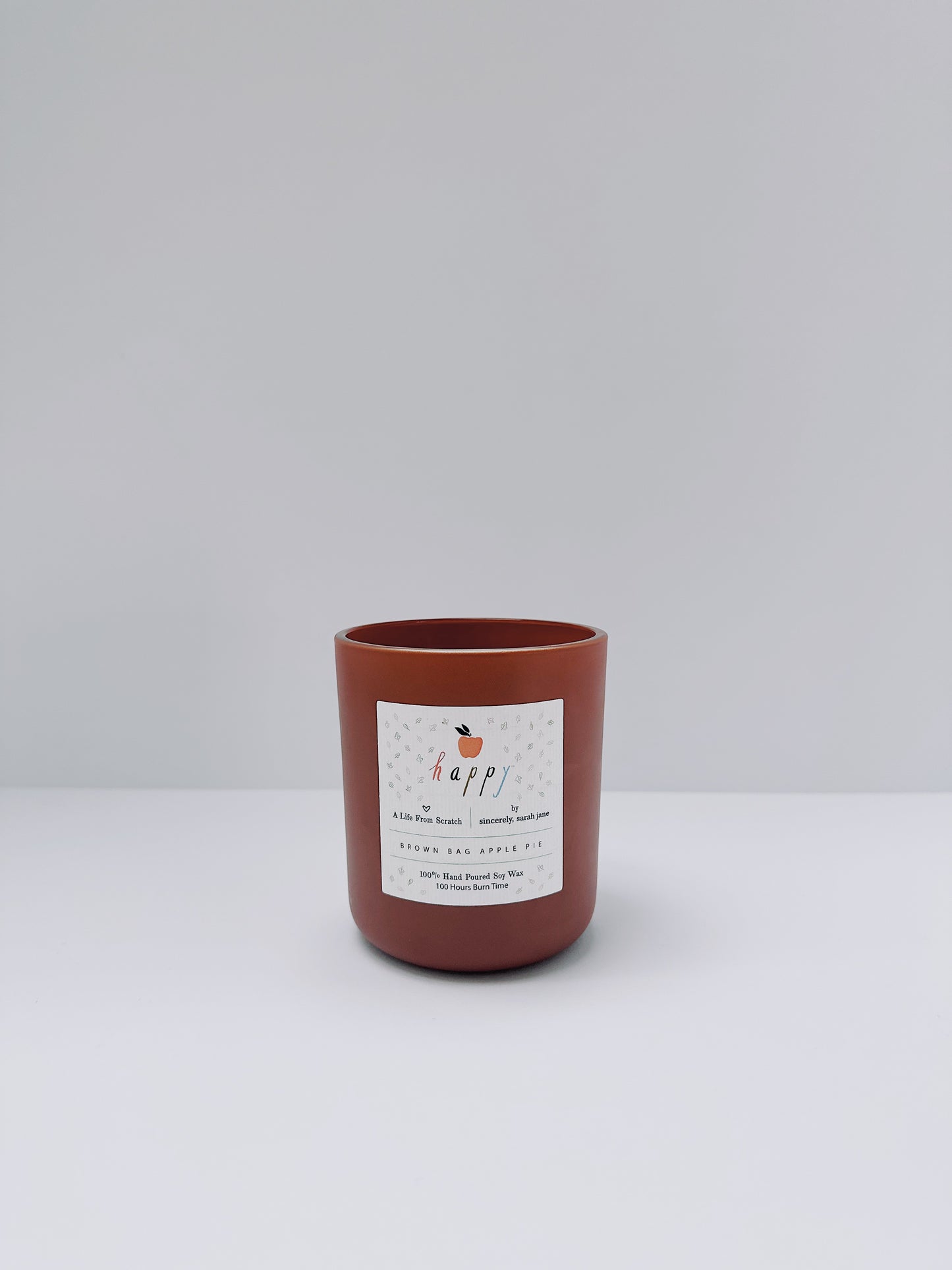 Fall Happy Candle-Brown Bag Apple Pie