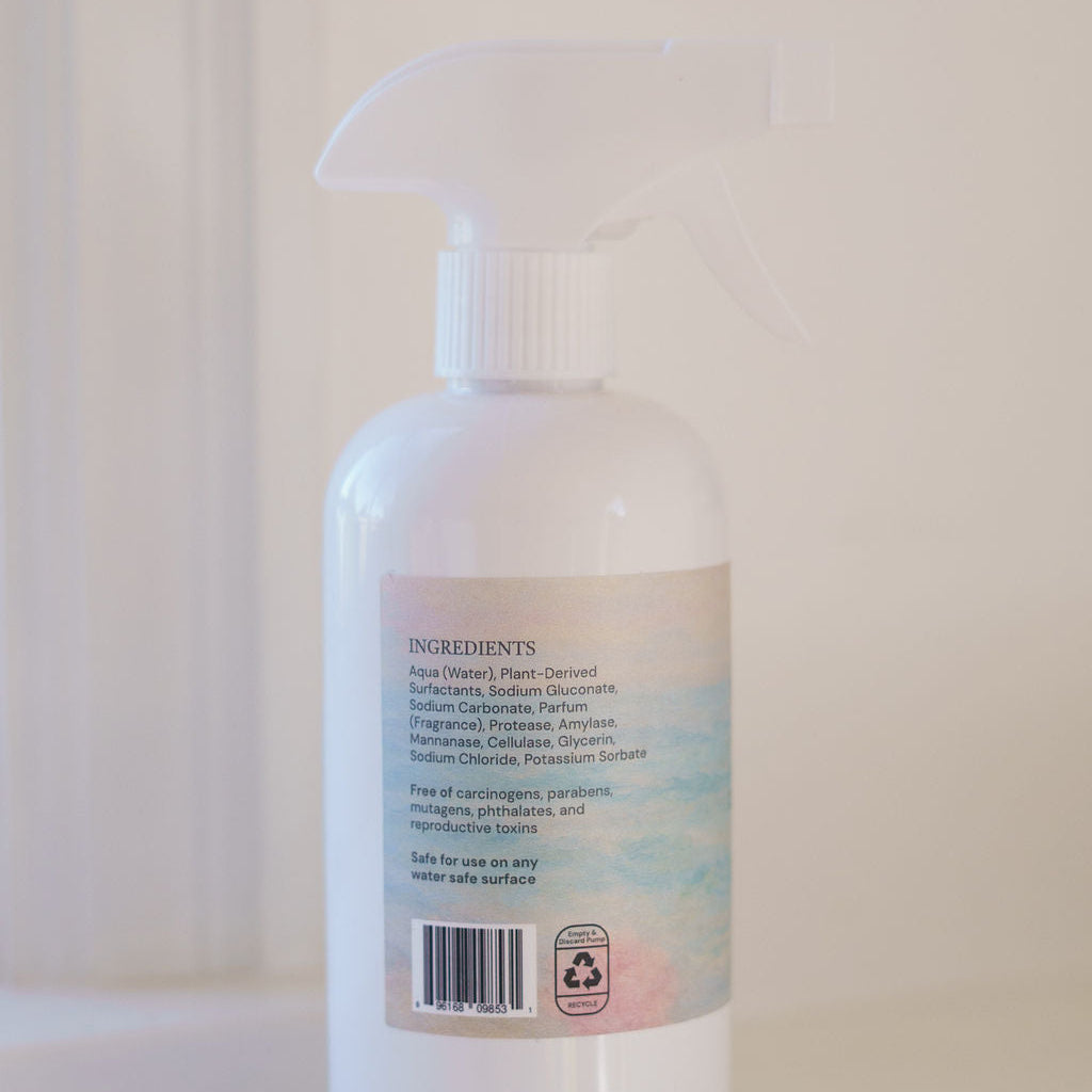 White bottle with a label on a white background